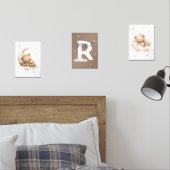 Personalized Brown Teddy Bear Nursery Poster Set (Slaapkamer)