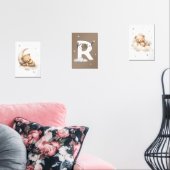 Personalized Brown Teddy Bear Nursery Poster Set (Woonkamer)