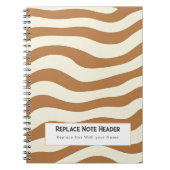 Personalized Brown Wave Patterned  Notitieboek (Voorkant)