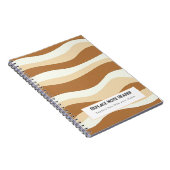 Personalized Brown Wave Patterned Notitieboek (Rechterzijde)