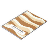 Personalized Brown Wave Patterned Notitieboek (Linkerzijde)