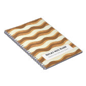 Personalized Brown Wave Patterned  Notitieboek (Rechterzijde)