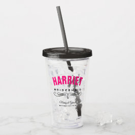 PERSONALIZED BRUIDSMAID TROUWFEEST ACRYL DRINKBEKER