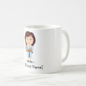 Personalized Brunette Doctor Vrouw Koffiemok (Voorkant rechts)