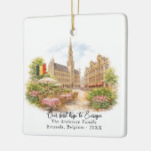 Personalized Brussels Belgium Travel Photo Keramisch Ornament (Links)