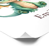 Personalized Bubblegum Dragon Kids Room Wall Art Foto Afdruk (Hoek)