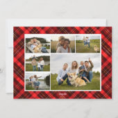 Personalized Buffalo Plaid Christmas Family Photo Feestdagenkaart (Achterkant)
