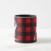 Personalized Buffalo Plaid Deer Family Name Mug Gi Mok (Midden)
