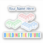 Personalized Building Bricks Sticker (Voorkant)