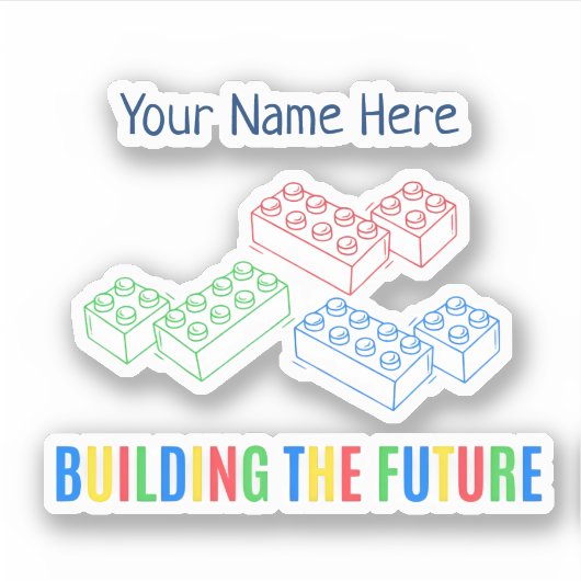Personalized Building Bricks Sticker (Voorkant)