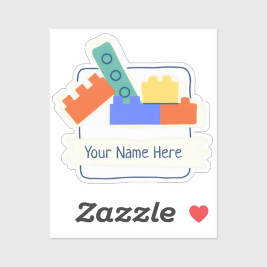 Personalized Building Bricks Sticker (Vel)