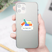 Personalized Building Bricks Sticker (Telefoon)