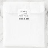 Personalized Building Bricks Vierkante Sticker (Tas)