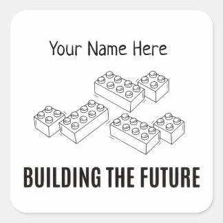Personalized Building Bricks Vierkante Sticker