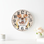 Personalized Bulldog Watercolor Wall Clock Grote Klok (Huis)