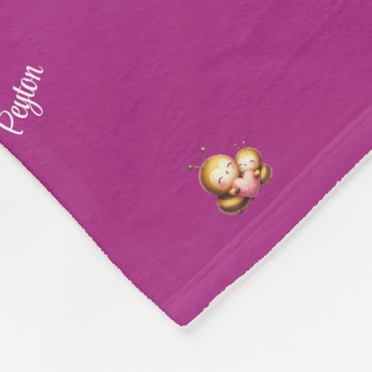 Personalized Bumble Bee Fleece Blanket Deken (Hoek)