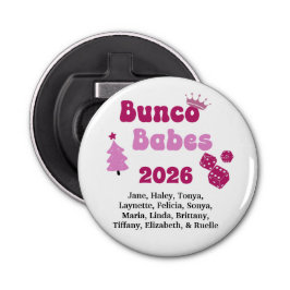 Personalized Bunco Babe Button Flesopener