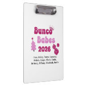Personalized Bunco Babe Klembord (Rechts)