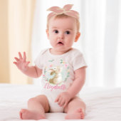 Personalized Bunny Baby Custom name Rabbit floral Romper