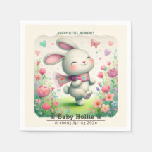Personalized Bunny Baby Shower Paper Napkins