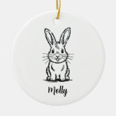 Personalized Bunny Christmas Keramisch Ornament (Voorkant)