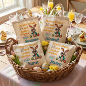 Personalized Bunny Kisses Easter Tote Bag
