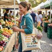Personalized Bunny Kisses Easter Tote Bag