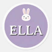Personalized Bunny Name Sticker – Cute Design  (Voorkant)
