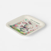 Personalized Bunny Paper Party Plates Papieren Bordje (Gebogen)