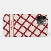 Personalized Burgundy Cream Lattice Elegant Chic Case-Mate iPhone Case (Achterkant (horizontaal))