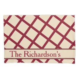 Personalized Burgundy Cream Lattice Elegant Chic Kussensloop