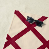 Personalized Burgundy Cream Lattice Elegant Chic Strandlaken (In situ)