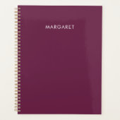 Personalized Burgundy Custom Name Planner (Voorkant)