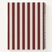 Personalized Burgundy & Ivory Stripe Notitieboek (Achterkant)