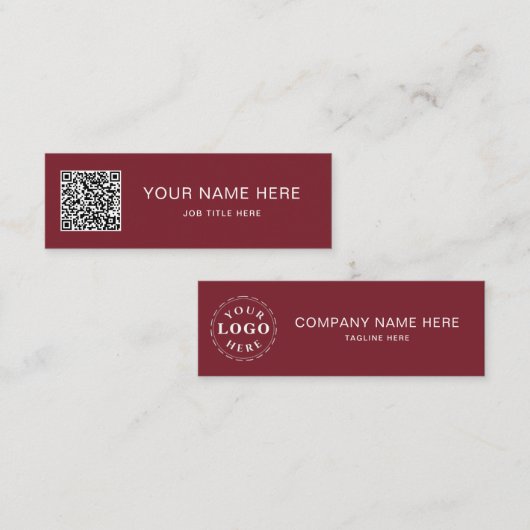 Personalized Burgundy Mini Calling Card Design Contactkaartje (Voorkant / Achterkant)