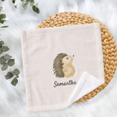 Personalized Burp Cloth with Hedgehog Design Washandje