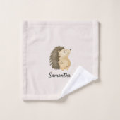 Personalized Burp Cloth with Hedgehog Design Washandje (Wasdoekje)
