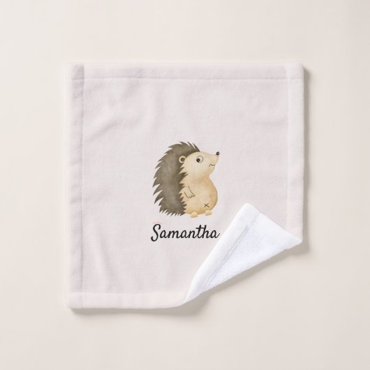 Personalized Burp Cloth with Hedgehog Design Washandje (Wasdoekje)