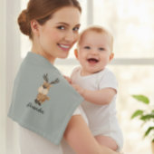 Personalized Burp Cloth with Moose Washandje