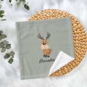 Personalized Burp Cloth with Moose Washandje