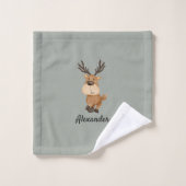 Personalized Burp Cloth with Moose Washandje (Wasdoekje)