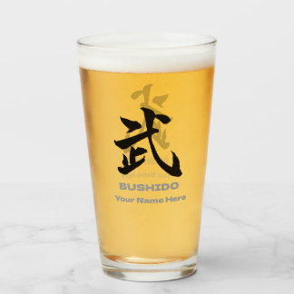 Personalized BUSHIDO 武 Kanji Beer Mug Glas