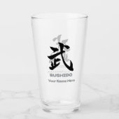 Personalized BUSHIDO 武 Kanji Beer Mug Glas (Voorkant)