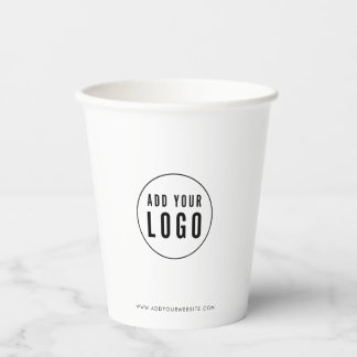Personalized Business Add Logo Modern Minimalist Papieren Bekers