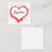 Personalized Business Card Heart Shape design Vierkante Visitekaartje (Voorkant / Achterkant)