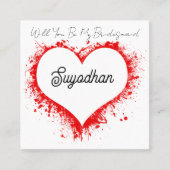 Personalized Business Card Heart Shape design Vierkante Visitekaartje (Voorkant)