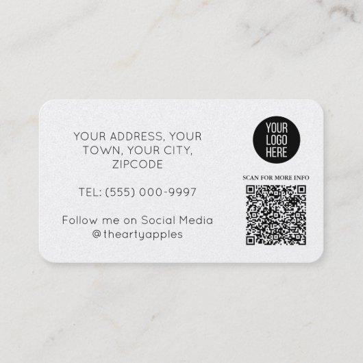 Personalized Business Cards with Logo & Social Visitekaartje (Achterkant)