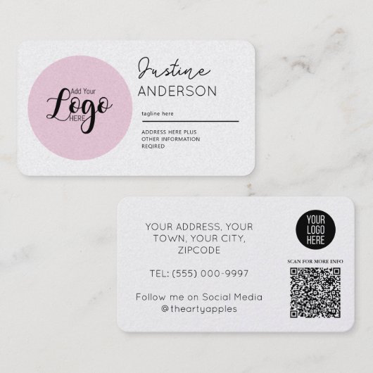 Personalized Business Cards with Logo & Social Visitekaartje (Voorkant / Achterkant)
