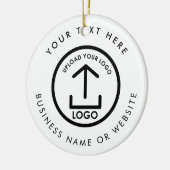 Personalized Business Custom Logo Text Christmas Keramisch Ornament (Links)