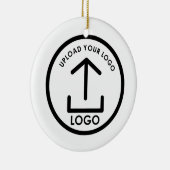 Personalized Business Custom Round Logo Christmas Keramisch Ornament (Rechts)